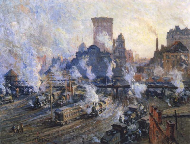 Colin Campbell Cooper Old Grand Central Station Norge oil painting art